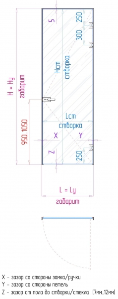 SND00-04 Стеклянная дверь с коробкой L в проем