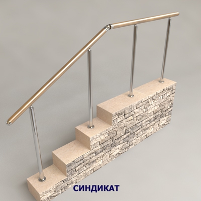 SND918-304 Перила из нержавеющей стали с поручнем из ПВХ на стойках