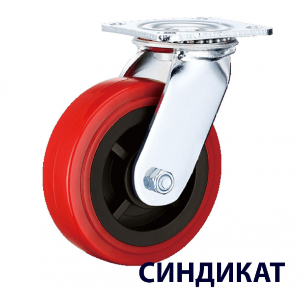 Z13-01-200-402C Колесо большегрузное полиуретановое обод нейлон поворотное 200мм